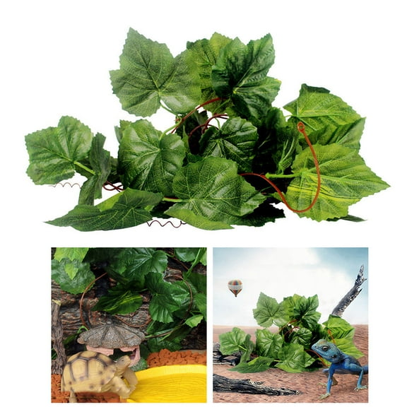 LULULION Pet Artificial Vine Green Terrarium Decor Creates Natural Environment for Reptile Boxes