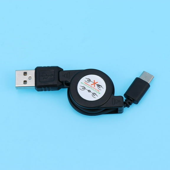 LULULION Black Retractable USB C Data Cable, Compact Design, Great Compatibility, Easy to Carry and Store