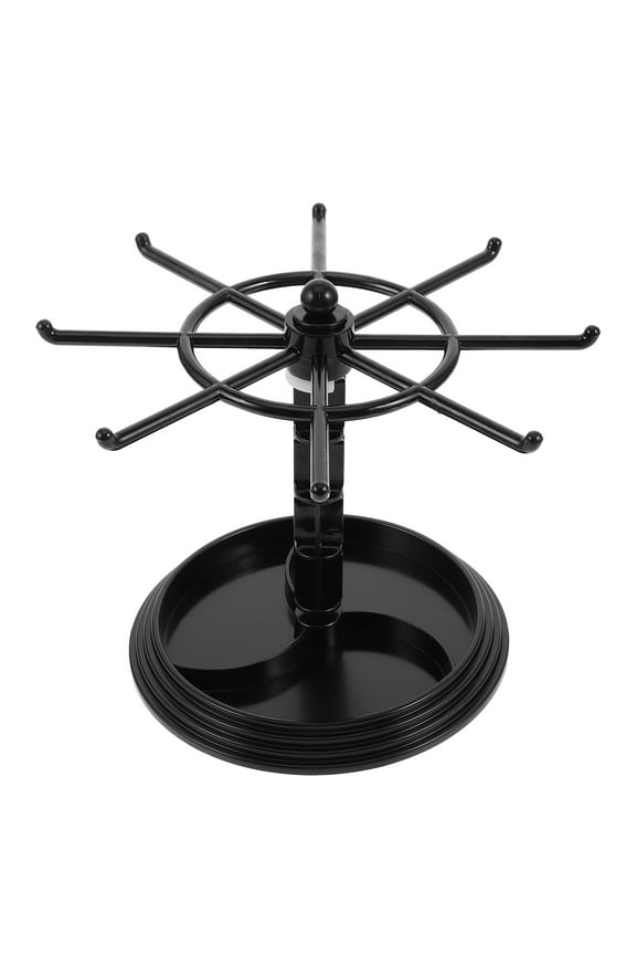 Rotating Keychain Display Stand for Vendors Plastic Black 1Pack Classic Organizing Desktop Organization