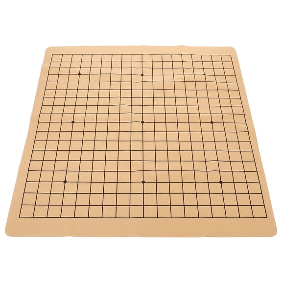 LULULION Foldable Dual Sided PU Chessboard Mat Light Brown Portable Xiangqi Game Accessory