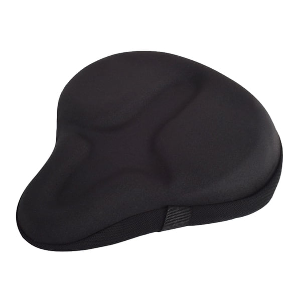 LULULION Black Thickened Bike Seat Cushion Cover with Breathable Fabric and Secure Fit for Road and Mountain Bikes