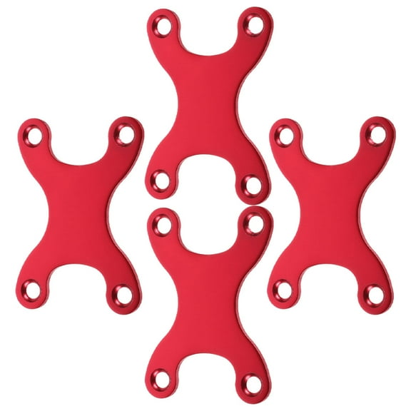 LULULION 4Pcs Professional Aluminum Skateboard Bridge Gasket with Anti Sink Feature Red