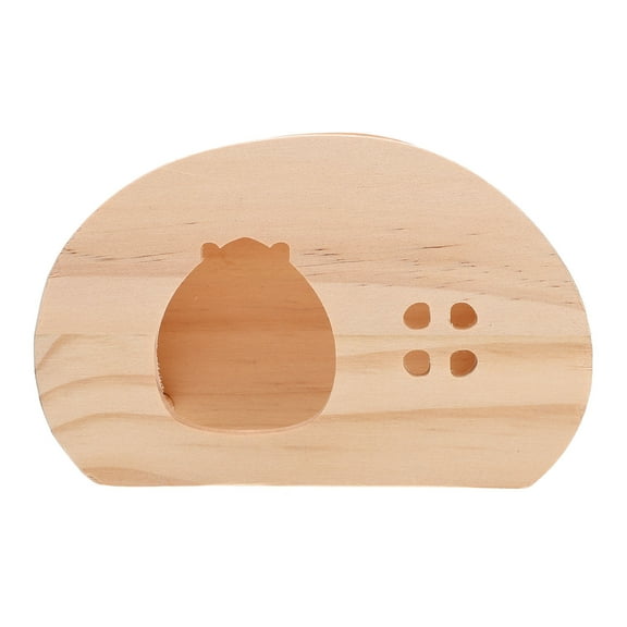 LULULION Chinchilla Wooden Hideout House Khaki Small Storage Stair Hut with Ladder for Habitat