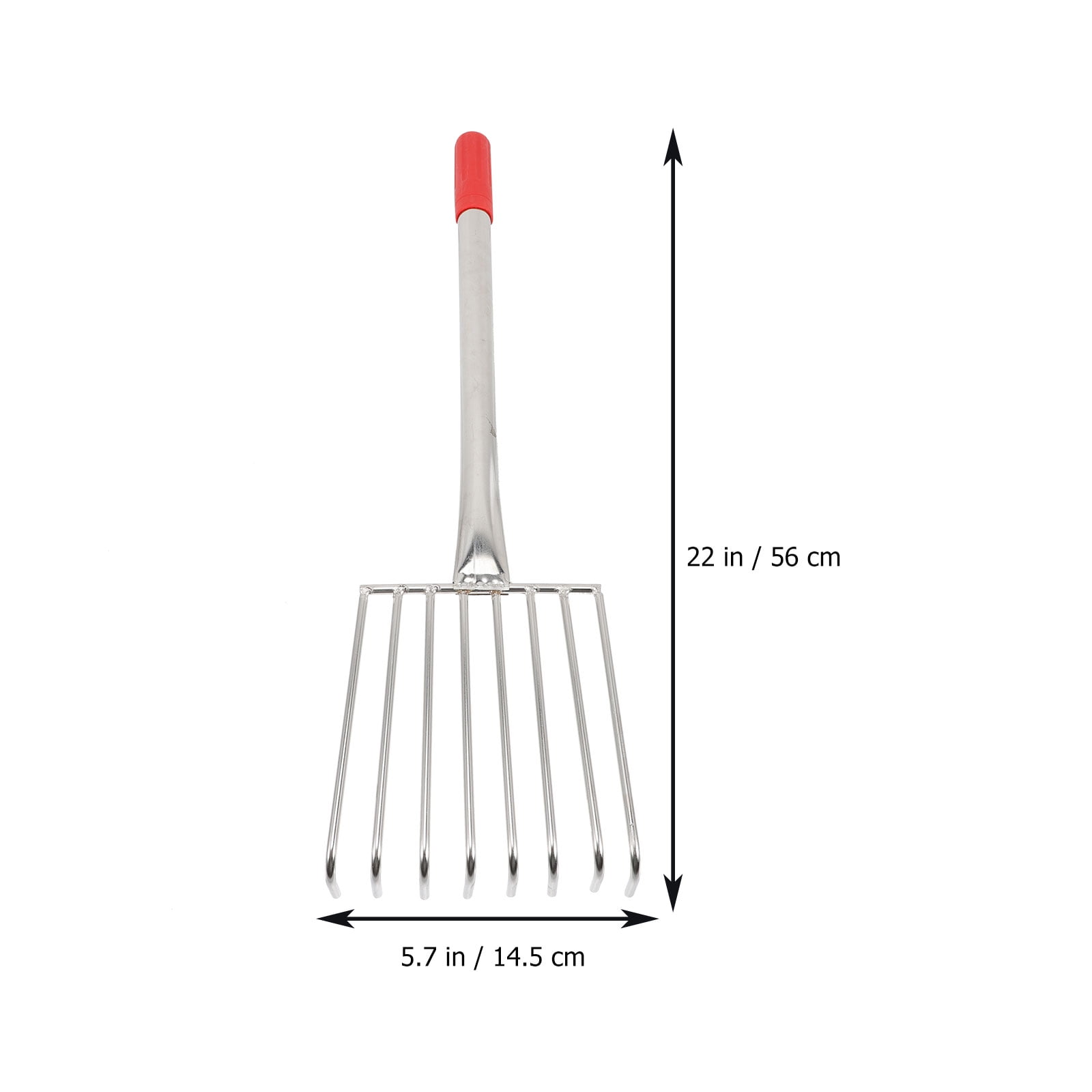 LULULION Ergonomic Hand Tool Stainless Steel Rake for Outdoor Digging and Lawn Cleaning