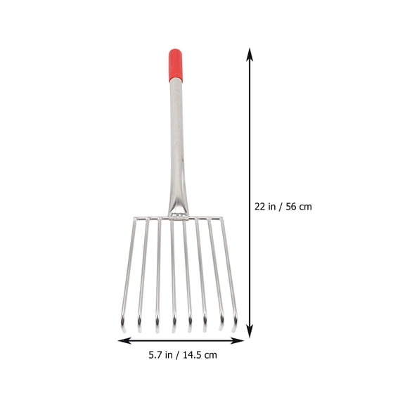 LULULION Ergonomic Hand Tool Stainless Steel Rake for Outdoor Digging and Lawn Cleaning
