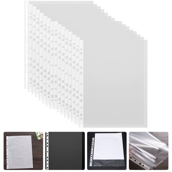 LULULION 100Pcs Clear A4 File Folder Bags Transparent Plastic Document Bags for Easy Viewing and Storage