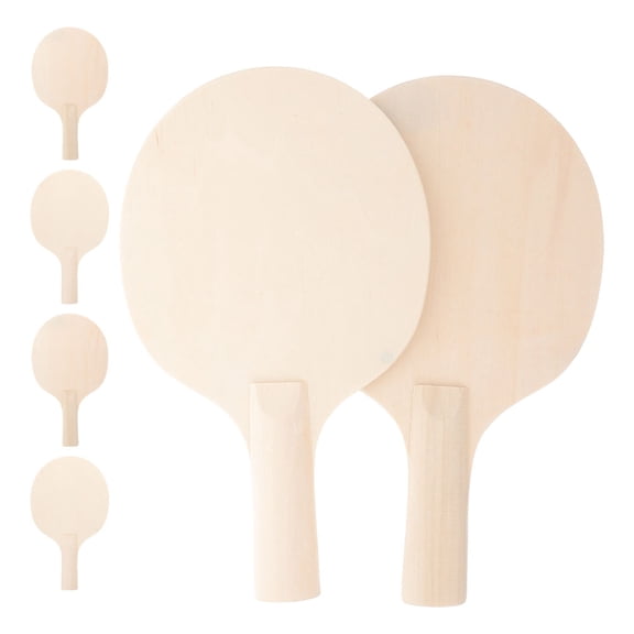 LULULION 6Pcs Blank Wooden Table Tennis Paddle Kit Unfinished Grip for Crafting