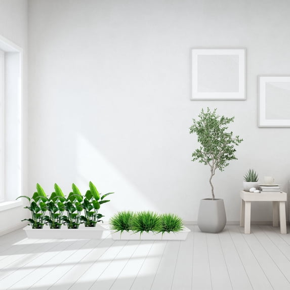 LULULION Plant Germination Tray White Plastic for Gardening Provides Warmth and Humidity 4Pcs