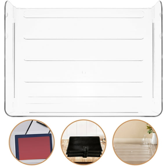 LULULION Transparent Office Document Organizer Tray Stackable for Paper Files and Desktop Storage