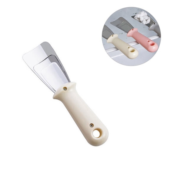 LULULION 1Pc Stainless Steel Ice Removal Shovel with Hanging Hole Beige for Freezer Defrost and Kitchen Cleaning