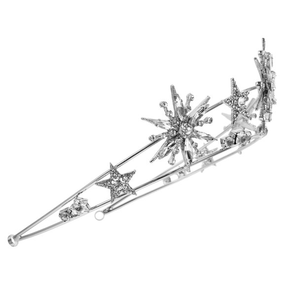 LULULION Plated Silver Bride Tiara Crown Decorative Wedding Dress Headwear with Comfortable Fit