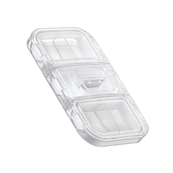LULULION Transparent Plastic Pills Box with Blade Design for Safe Storage and Travel