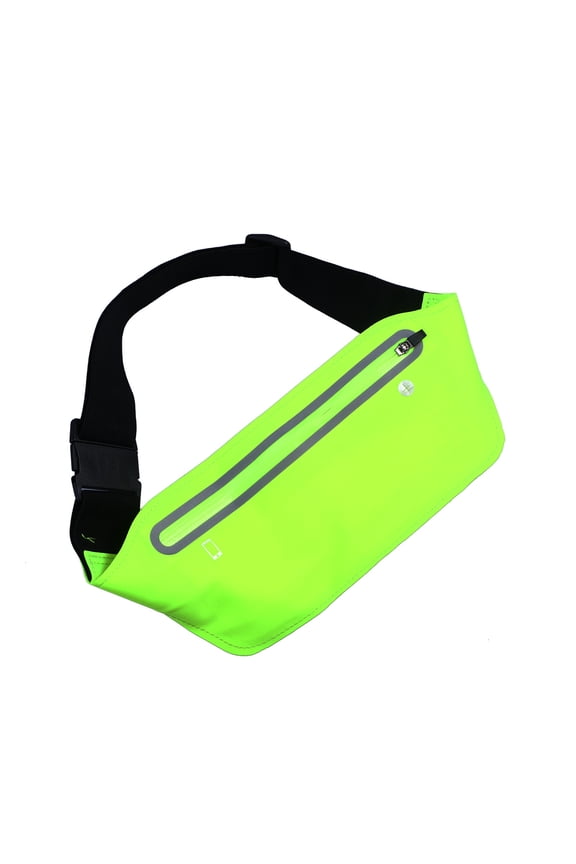 Reflective Green Running Belt Waist Pack Sweat Proof Jogging Pouch for Holding Phone and Essentials