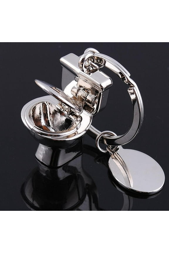 Cool Keyring Toilet Shape Keychain Charm 1Set for Car Key Ornament