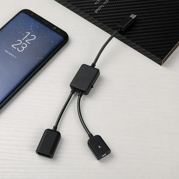 LULULION Universal Charging Cable USB Adaptor Black for Tablet Smartphone 1Set