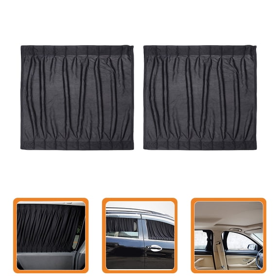 LULULION 2Pcs Black Car Side Window Curtains Wear Resistant Sun Shades Easy Installation for Vehicle Use