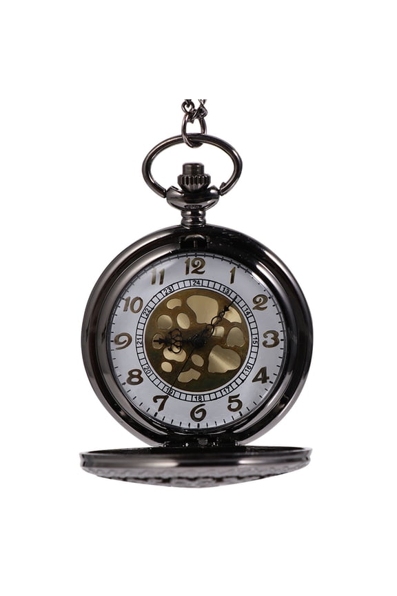 Vintage Pocket Watch with Chain Hollow Web Design Men 1Pack