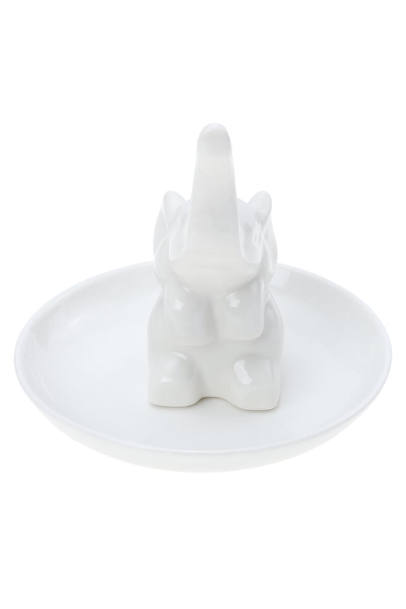 Jewelry Tray For Women Ceramic Jewelry Dish White 1Pack 3.9x3.5in