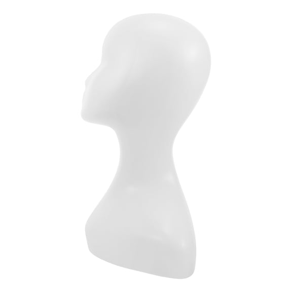 LULULION Creative White Mannequin Head Model for Wig and Hat Display with Shoulder