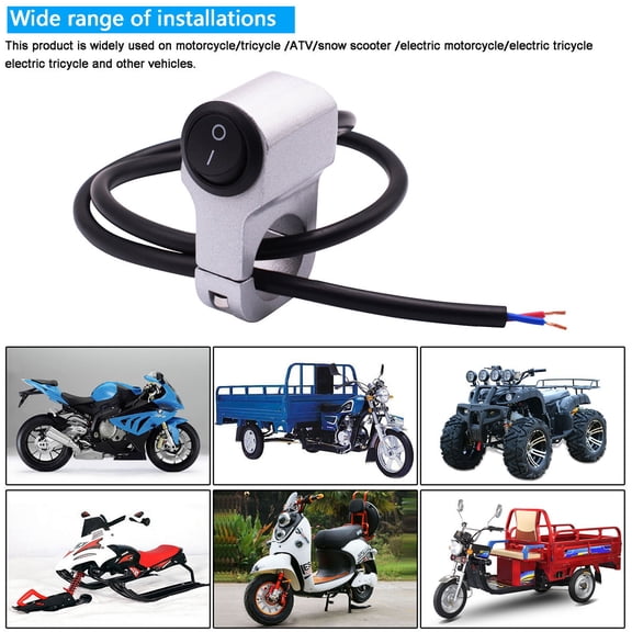 LULULION White Handlebar Mount Headlight Button Switch for Motorcycle and Atv Use