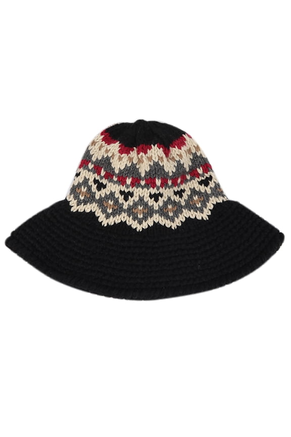 Woolen Cap for Women All Match Black Warm Winter Running 1Set