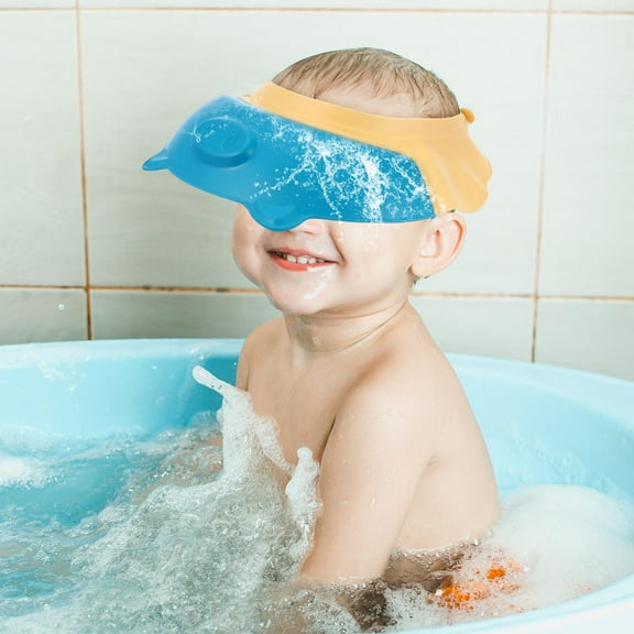 LULULION 1Pc Pig Shower Cap Blue Adjustable Hair Washing Hat with Ear Protection