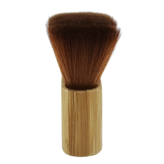 LULULION Barber Supplies Neck Duster Nylon Brush Wide Wooden Base 1Pack
