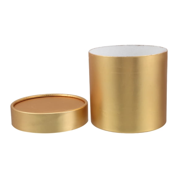 LULULION Elegant Golden Flower Arrangement Box Portable Round Present Container