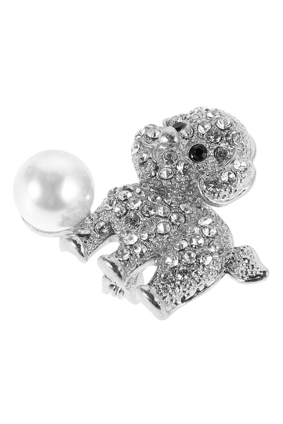 Alloy Rhinestone Dog Brooch Pin Plated Fashion Accessory for Suits and Coats