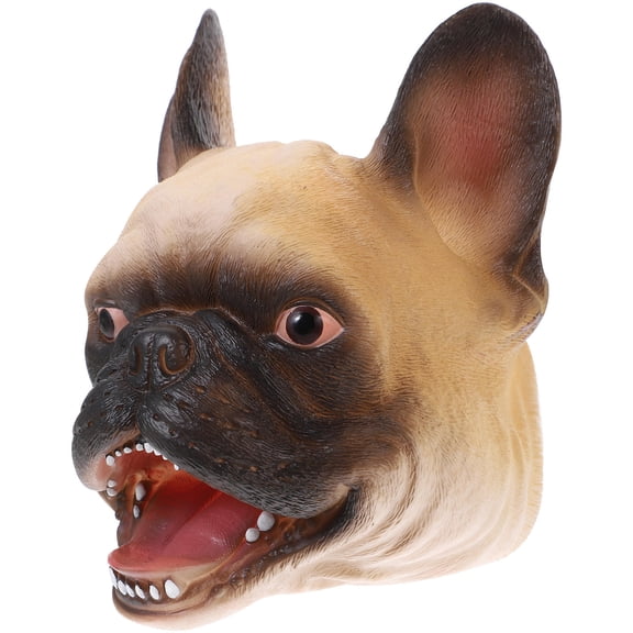 LULULION Vinyl Dog Hand Puppet Light Brown Soft Material Funny Storytelling Glove