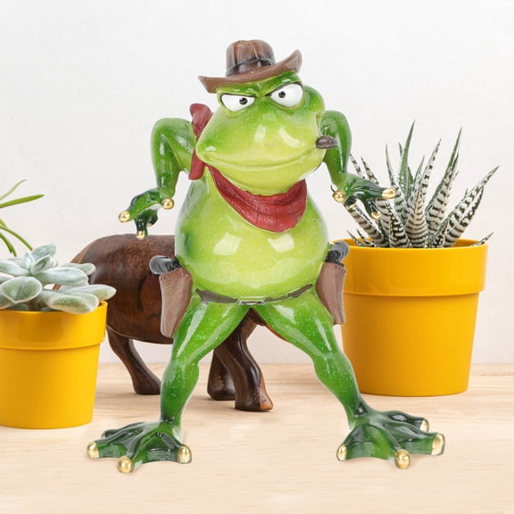 LULULION Outdoor Frog Decor Resin Animal Model Hand Painted for Lawn and Garden