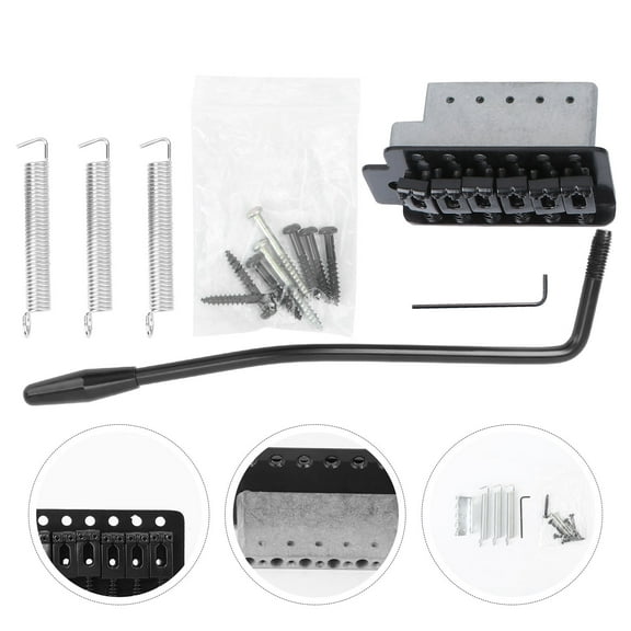 LULULION Left Handed Guitar Bridge Black Metal Single Tremolo for Electric Guitar