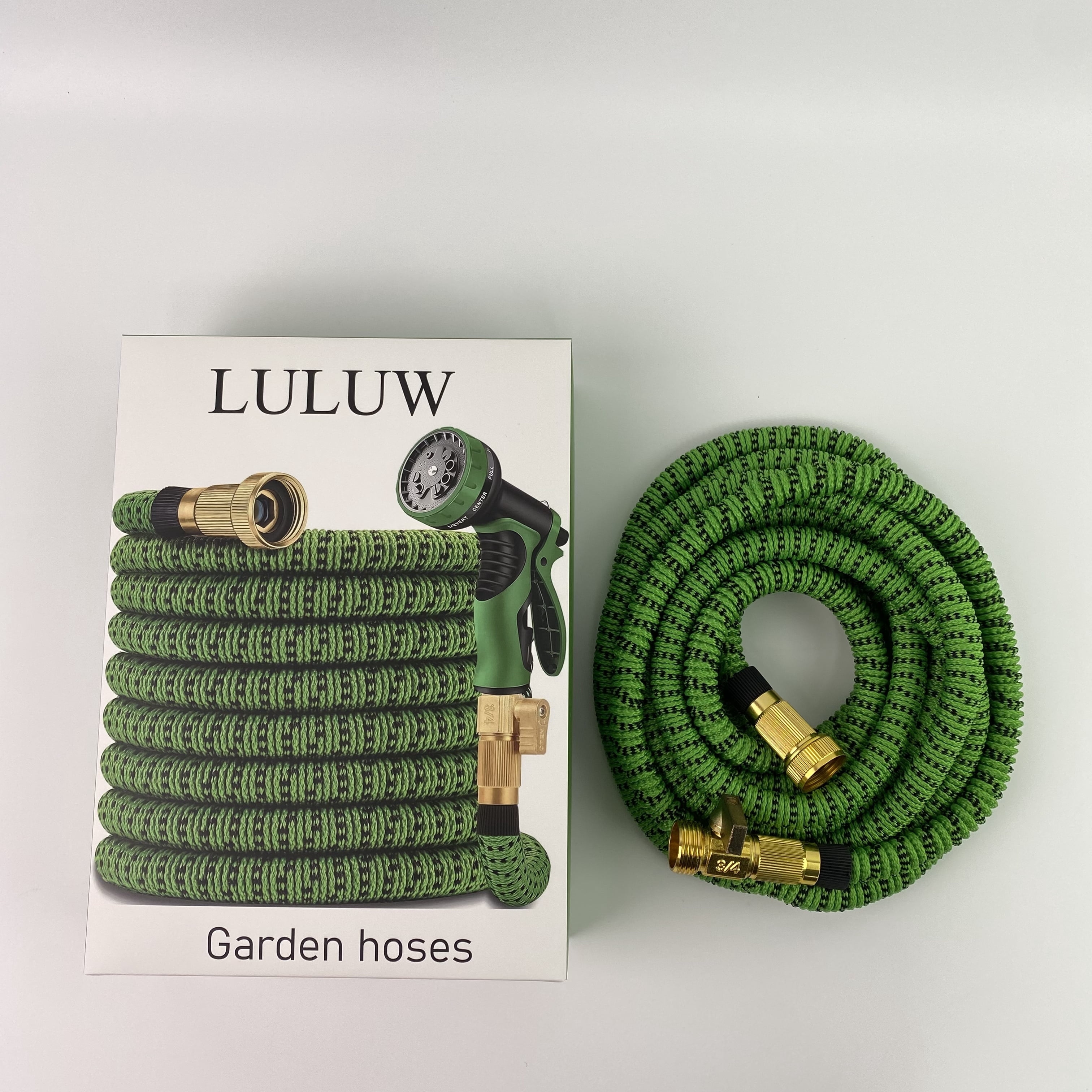 LULUW Garden hoses,Expandable Garden Hose 75 ft  - Lightweight, Durable, Flexible, 75 feet Expanding Garden Hose(Green Black)