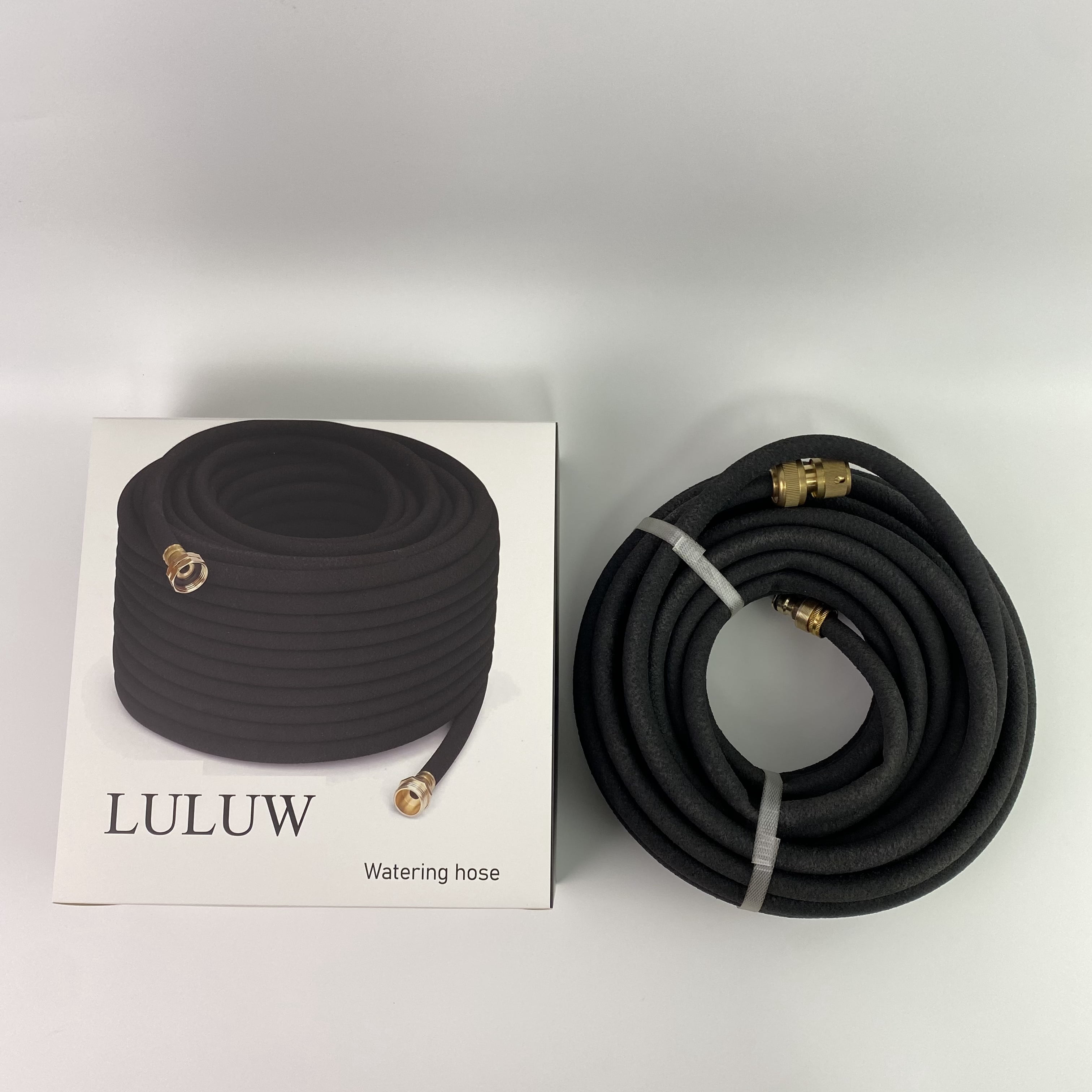 LULUW Watering hose,Garden Hose 50ft, Non-Expanding, Lightweight, Leak-Proof Metal interface, No-Knots, Portable, Wear-Resistant, Sturdy, Flexible, 3/4GHT, Water Hose for Yard, Garden