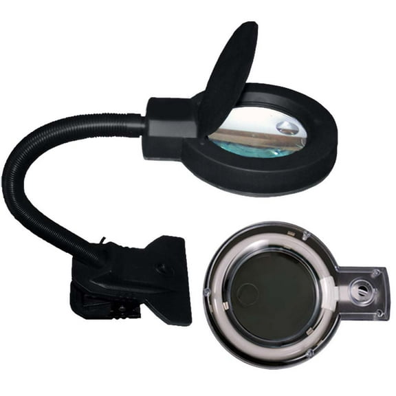 LUMAGNY Clip-On Fluorescent Desk Lamp | 3.5" Dual-Power Lens (3X & 8X) | Flexible Neck | Integrated Clip | Ideal for Precision Work | Ultimate Tool for Jewelers, Repair Professionals