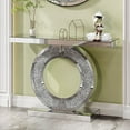 thumbnail image 1 of LUMAMIN Mirrored Console Table, 42.9" Modern Handcrafted O-Shaped Glass Sofa Table Entryway Table with Crystal Accents for Living Room, Bedroom, and Hallway, 1 of 5