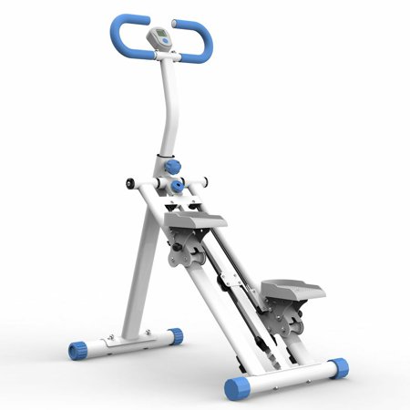 LUMAMIN Stair Stepper, Foldable Vertical Climber Workout Machine with Adjustable Handlebar, Resistance for Home Gym, 265 lbs Capacity, Blue