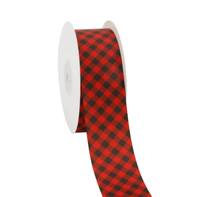Plaid grosgrain ribbon deals