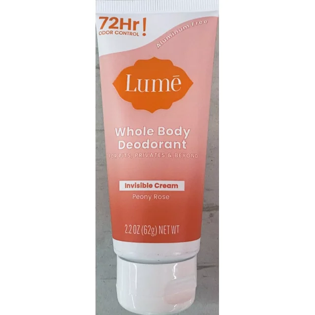 LUME Invisible Cream PEONY ROSE Whole Body Deodorant 2.2 Oz ALUMINUM