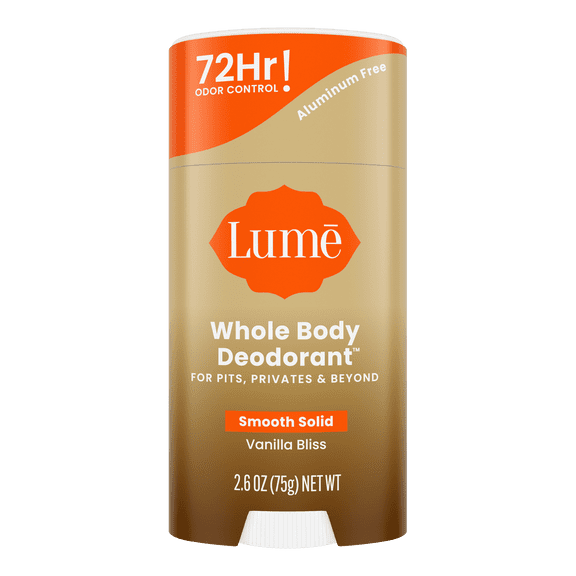 Lume Whole Body Aluminum Free Deodorant Stick, Vanilla Bliss, 2.6 oz