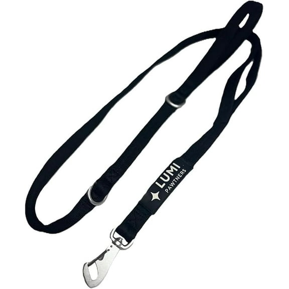 LUMI Dual-Handled Cotton Dog Leash with Reflective Threads, Strong & Lightweight Webbing for X-Small, Small, Medium, Large and X-Large Dogs, Safety Traffic Handle for Training & Control
