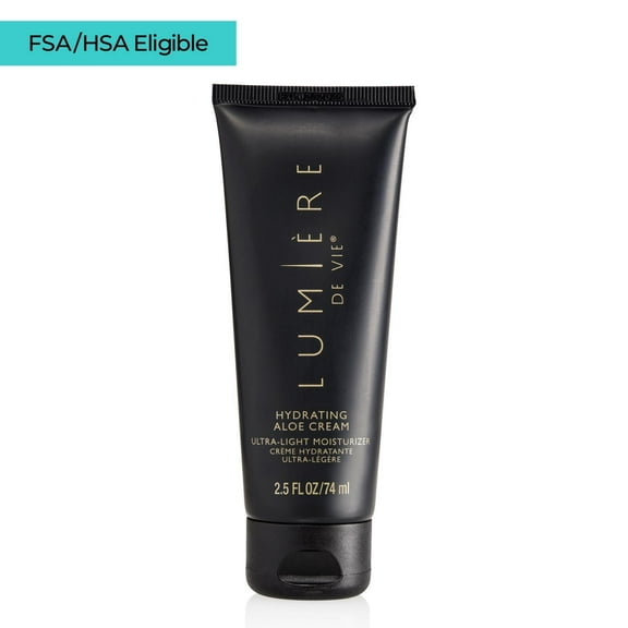 LUMIÈRE DE VIE Hydrating Aloe Cream - Ultra-Light Moisturizer for Smooth, Elastic Skin, Soothes Post Shave Irritation, Enhances Hydration, Hyaluronic Acid & Aloe - Anti-Aging Face Cream (2.5 fl. oz)