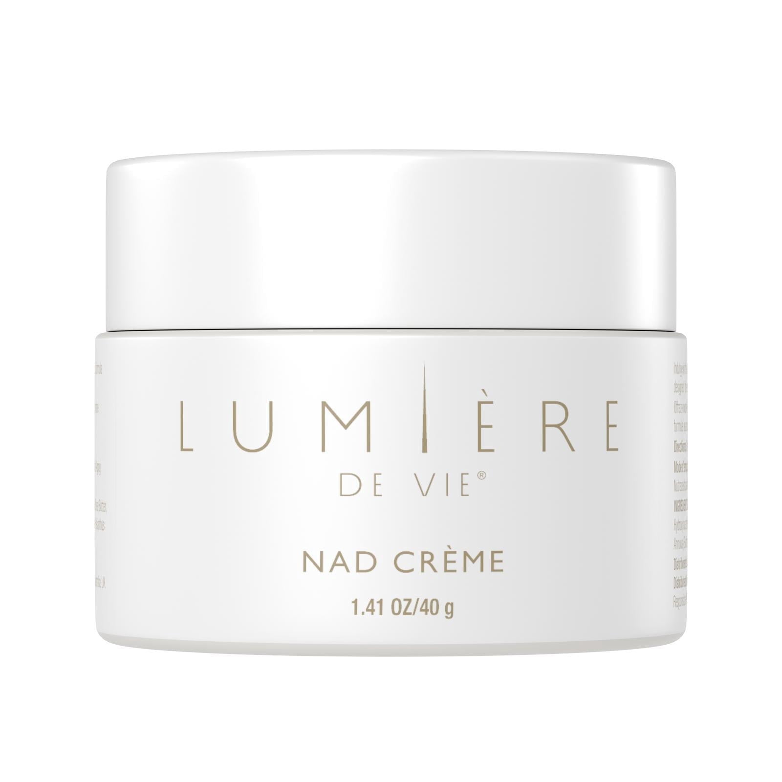 LUMIÈRE DE VIE® NAD Crème – Face Cream with 5% Myristyl Nicotinate, Supports Healthy NAD Levels, Smooths the Look of Fine Lines, Helps Improve Elasticity & Hydration, 40g