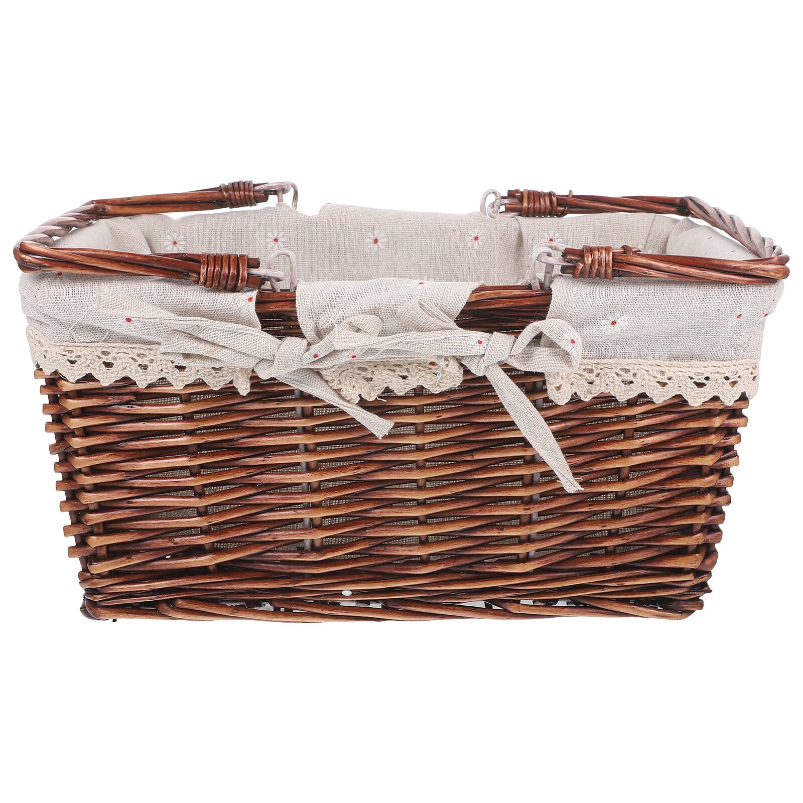 LUMICHY Wicker Woven Hand Basket Outdoor Handle Fruits Basket Picnic