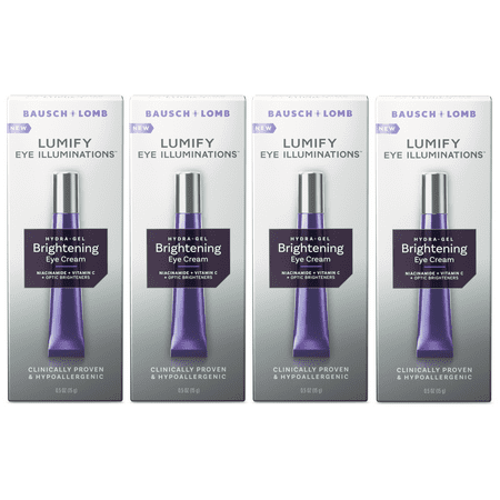 LUMIFY Eye Illuminations Hydra-Gel Brightening Eye Cream, Under Eye Brightener with Hyaluronic Acid & Vitamin C, 0.5 OZ - 4 Pack