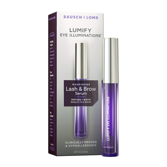 LUMIFY Eye Illuminations Lash and Brow Serum For Fuller Looking Eyebrows and Eyelashes, with Hyaluronic Acid, 3.8 mL