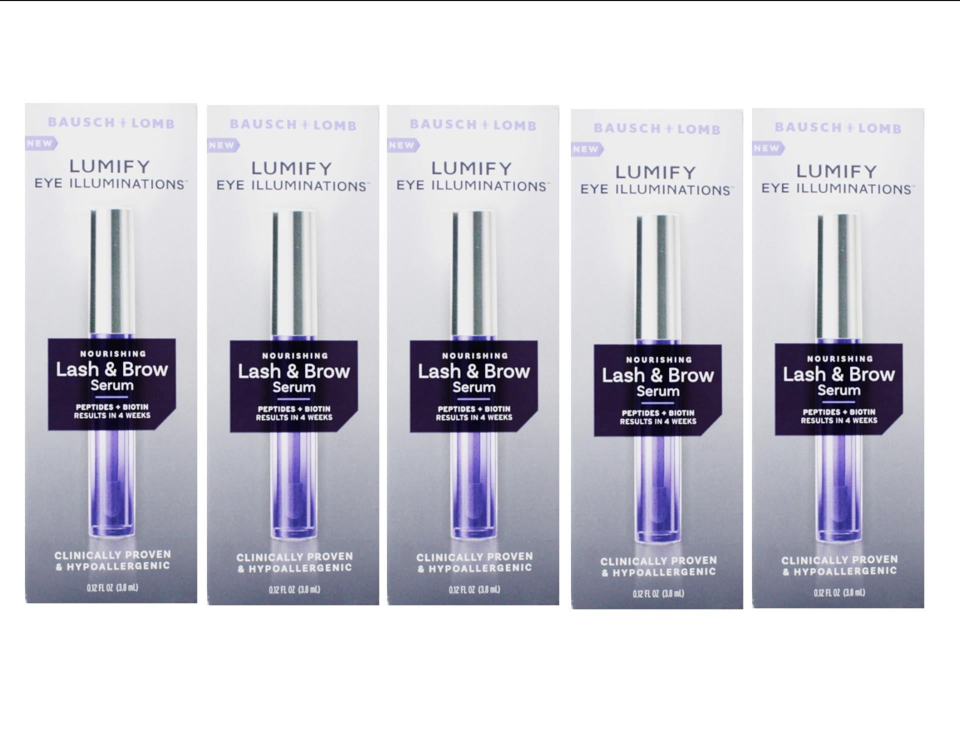 LUMIFY Eye Illuminations Nourishing Lash & Brow Serum, Nourishing Eyebrow and Eyelash Serum, For Fuller Looking Lashes and Brows,0.12 fl oz (3.8 mL) - 5 Pack