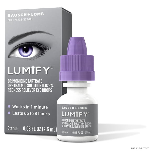 Lumify Eye Drops for Redness Relief and Whiter and Brighter Looking Eyes, .08 fl oz (2.5 ml)