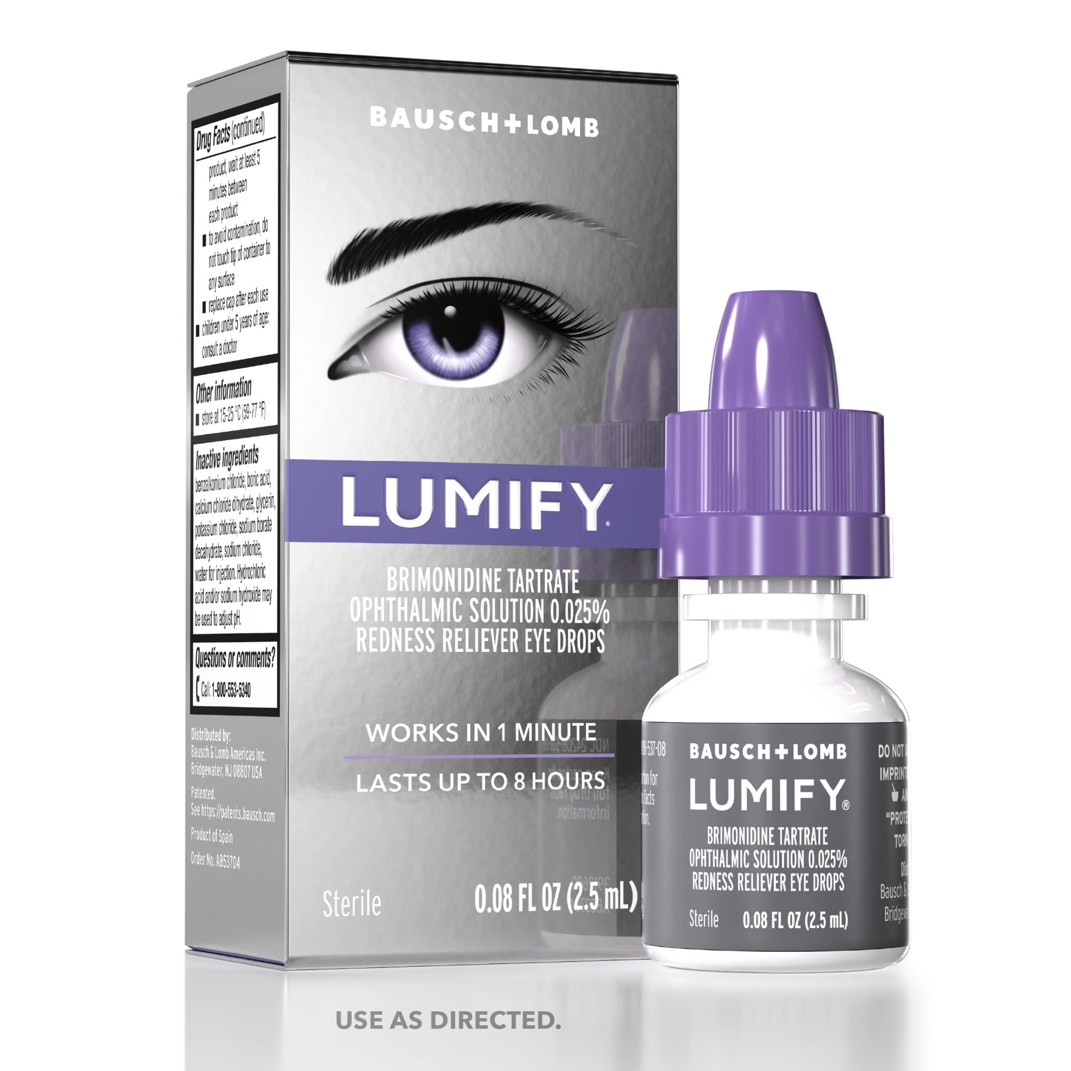 LUMIFY Eye Drops for Redness Relief and Whiter and Brighter Looking Eyes, .08 fl oz (2.5 ml) HSA/FSA Eligible
