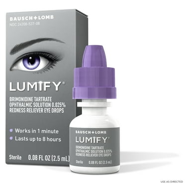 LUMIFY Eye Drops For Redness Relief and Whiter and Brighter Looking Eyes, .08 fl oz (2.5 mL)